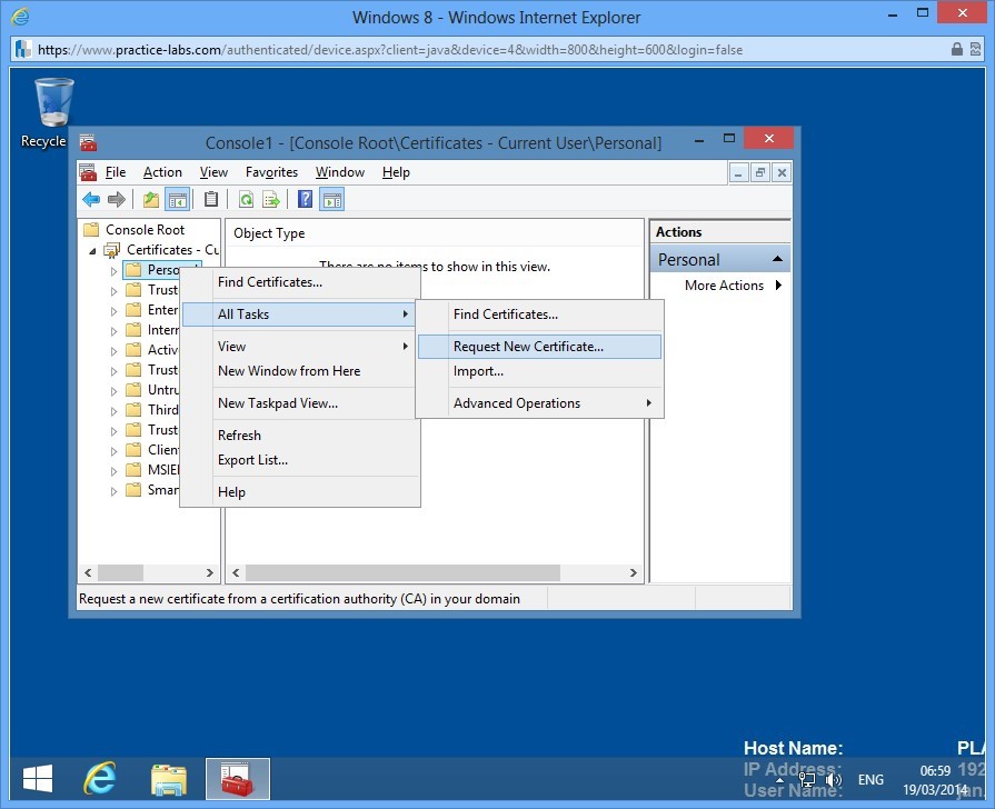 Practice Labs screenshot.